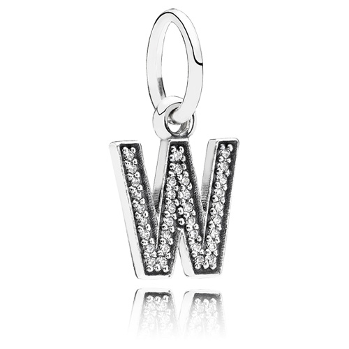 Retired Pandora Letter W Dangle with Zirconia :: Alphabet Charms ...