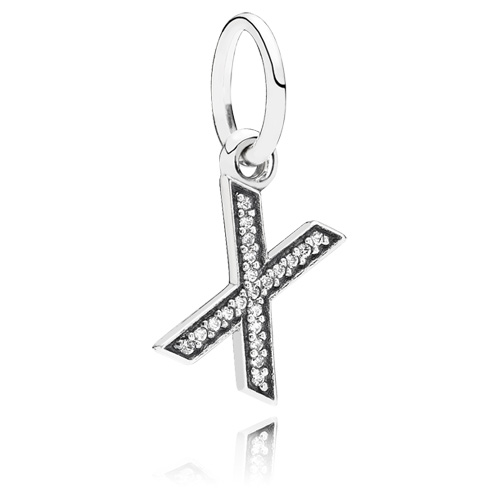 Letter X Dangle with Zirconia