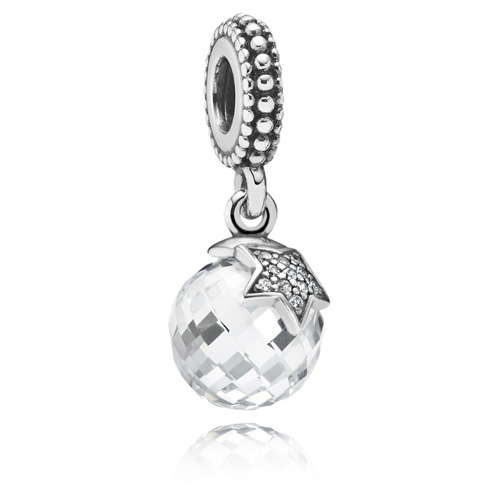 moon☆様 Retired Pandora Moon and Star Dangle with Clear Zirconia
