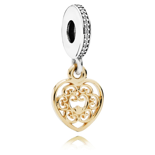 Magnificent Heart Dangle with 14K Gold