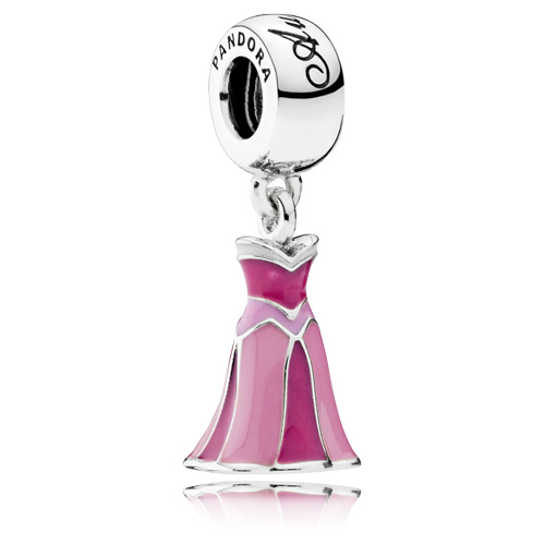 Retired Pandora Disney Aurora s Pink Dress Dangle Disney Charms 791921ENMX Authorized Online Retailer