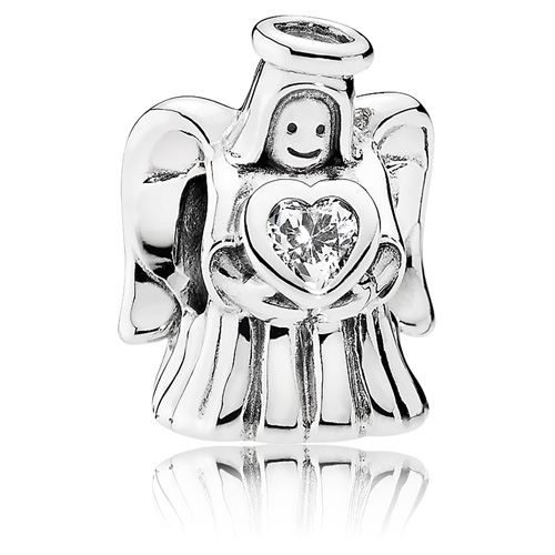 Retired Pandora Angel of Love Charm with Clear Zirconia