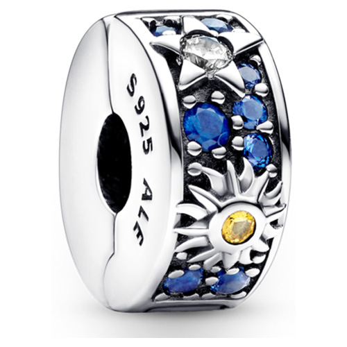 Pandora Celestial Blue Sparkling Moon Ring