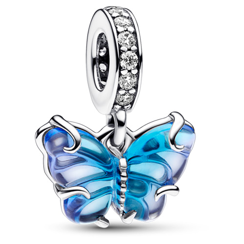 Blue Murano Glass Butterfly Dangle