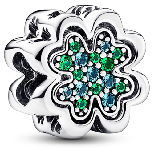 Pandora Four Leaf Clover Charm :: Gems with Sterling Silver 792752C01 ::  Authorized Online Retailer