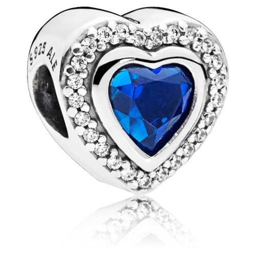 Sparkling Love Charm with Blue Crystal