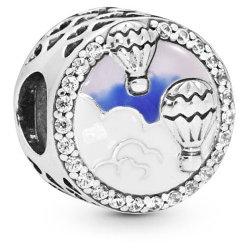 Sterling Silver Hot Air Balloon Charm - Travel Charm