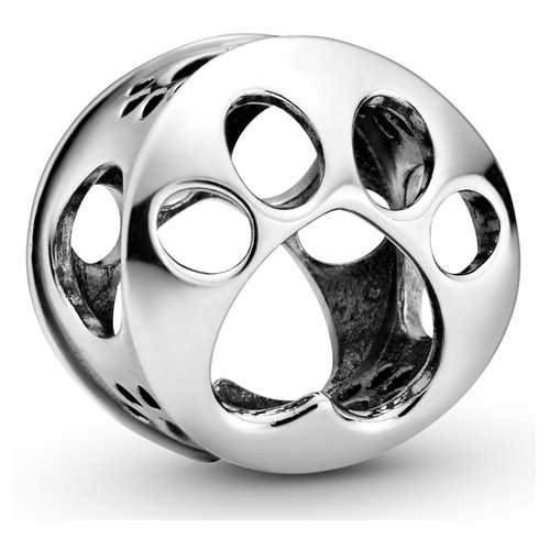 Authentic Pandora Sterling Silver Charm – Sparkling Paw Print & Heart – 798873C01
