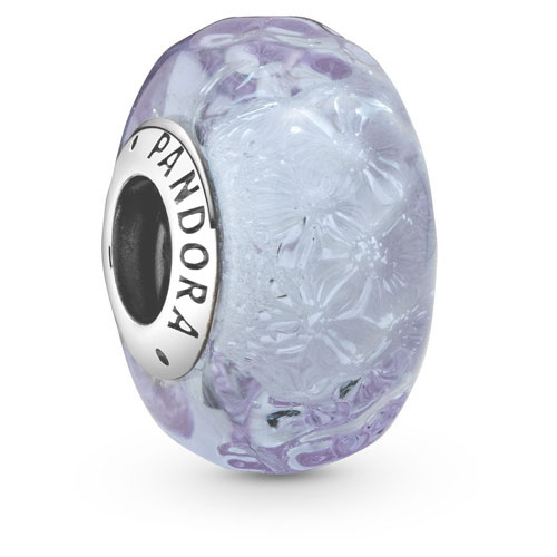 Wavy Lavender Murano Glass Charm
