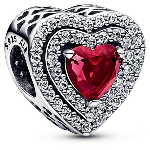 Sparkling Red Levelled Heart Charm