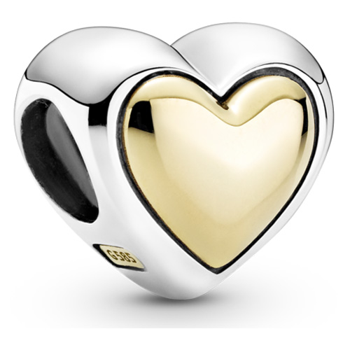 Domed Golden Heart Charm