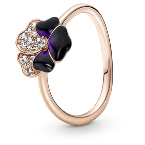 Rose Deep Purple Pansy Ring