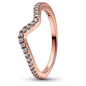 Rose Sparkling Wave Ring