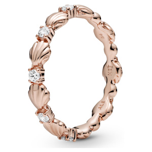 Pandora Rose Sparkling Seashell Band Ring