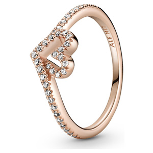 Pandora Rose ™ Sparkling Wishbone Heart Ring