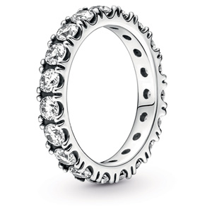 Sparkling Row Eternity Ring with Clear Zirconia