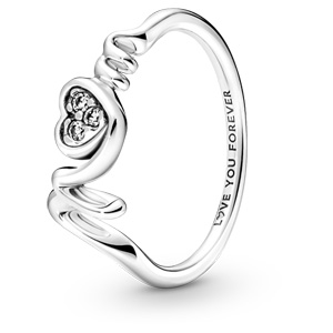Mom Pave Heart Ring