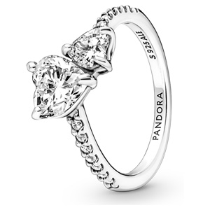 Double Heart Sparkling Ring