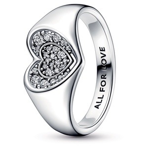 Radiant Heart Pave Signet Ring