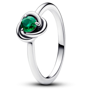 Green Birthstone Eternity Circle Ring