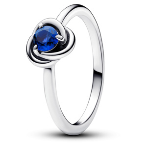 Blue Birthstone Eternity Circle Ring