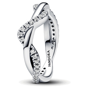 Sparkling Intertwined Wave Ring