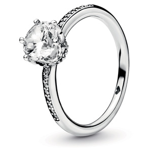 Clear Sparkling Crown Ring