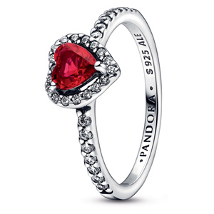 Sparkling Red Elevated Heart Ring