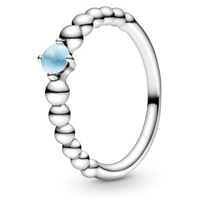 Sky Blue Beaded Ring