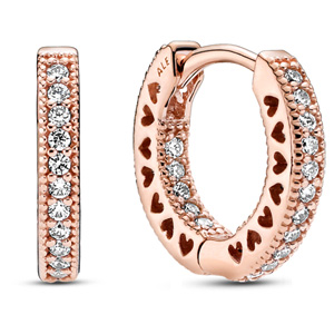 Pandora Rose ™ Pave Heart Hoop Earrings