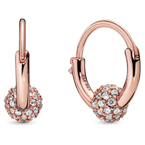 Pandora Rose ™ Pave Bead Hoop Earrings