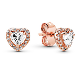 Pandora Rose ™ Sparkling Elevated Hearts Earrings