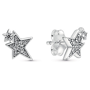 Sparkling Asymmetric Stars Stud Earrings