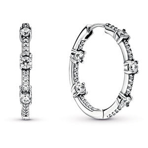 Sparkling Pave Bars Hoop Earrings