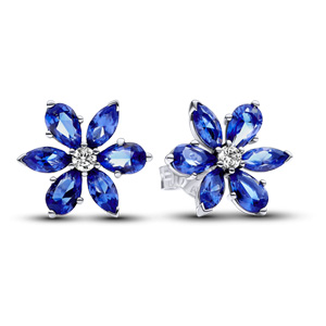 Sparkling Blue Herbarium Cluster Stud Earrings