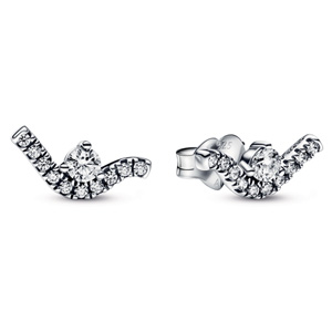 Sparkling Wave Stud Earrings