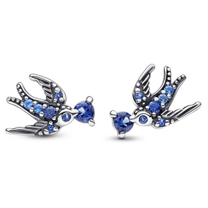 Sparkling Swallow Stud Earrings