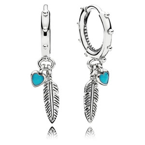 Spiritual Feathers Dangle Hoop Earrings