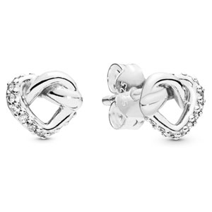 Knotted Hearts Stud Earrings