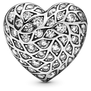 Sparkling Pattern Heart Single Stud Earring