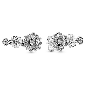 Sparkling Daisy Flower Trio Stud Earrings