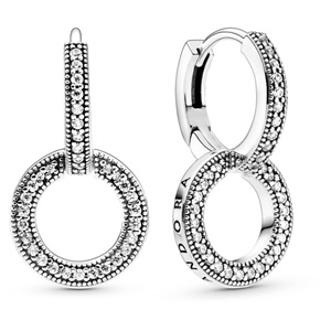 Sparkling Double Hoop Drop Earrings