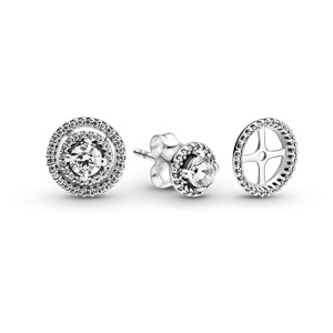 Sparkling Double Halo Stud Earrings