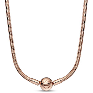 Rose Snake Chain Necklace with Pandora Clasp
