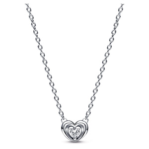 Radiant Heart and Floating Stone Necklace