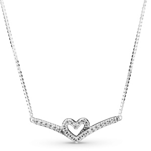 Sparkling Wishbone Heart Necklace