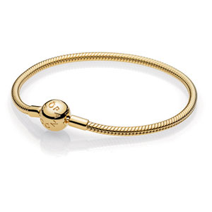 Pandora Gold-Plated Smooth Round Clasp Bracelet