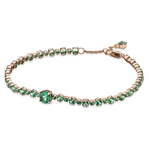 Pandora Sparkling Slider Tennis Bolo Bracelet, Rose Gold-Plated, 9 in