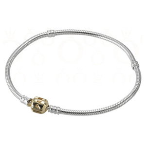 Sterling Bracelet with 14K Gold Clasp