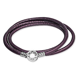 Retired Pandora Intuition Purple Smooth Triple Leather Bracelet Intuition Purple Smooth Triple Leather Bracelet